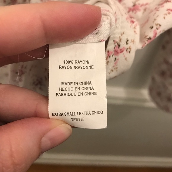 Rails Floral Button Down Shirt XS long sleeves pink white - Picture 9 of 9